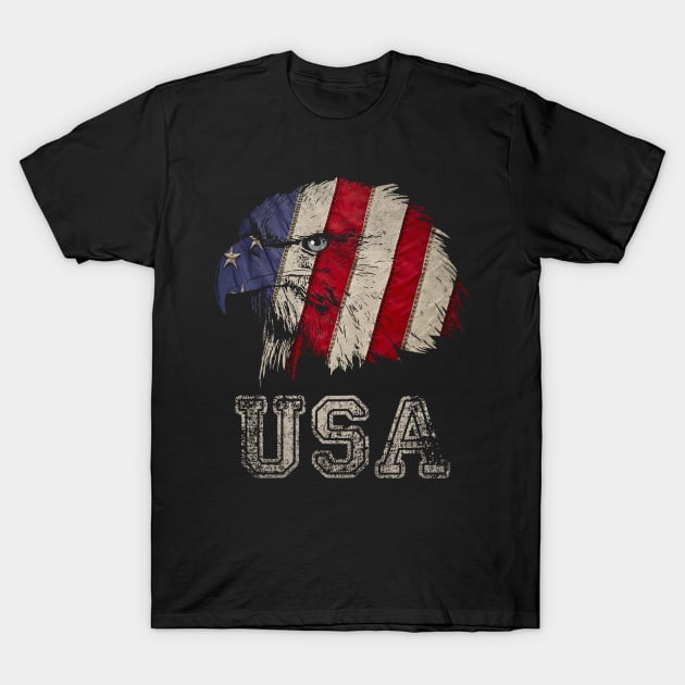 Usa Flag Bald eagle liberty 4th july shirt T-Shirt by Scofano